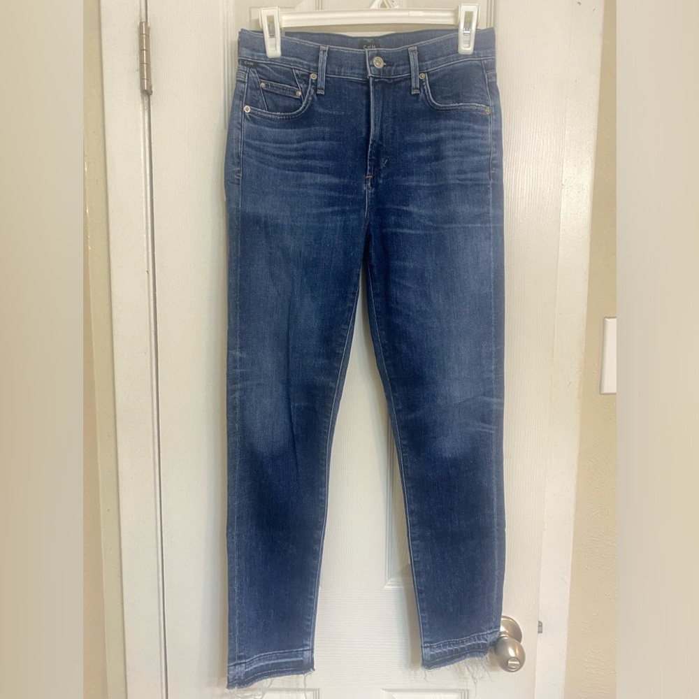 Citizens of Humanity Women’s Med Wash Rocket Crop High-Rise Skinny Jeans Sz. 27 - Picture 2 of 7